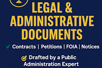 draft professional legal administrative documents for nonprofits and business