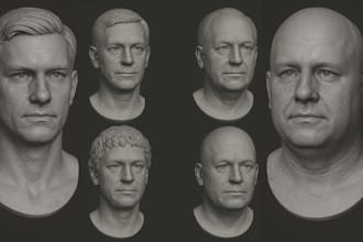 3d head stl 3d bust up full body model 3d portrait realistic face clean up