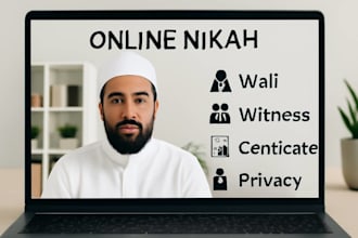 serve as your online nikah imam and nikah certificate with witness
