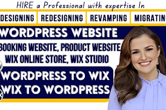 migrate wix to wordpress, design wix studio, booking website, wix online store