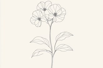 draw botanical and flower one line art illustration