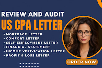 review and sign US CPA certified financial statement, CPA audit comfort letter