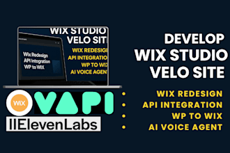 wix studio velo site wix redesign API integration wp to wix ai voice agent 11lab