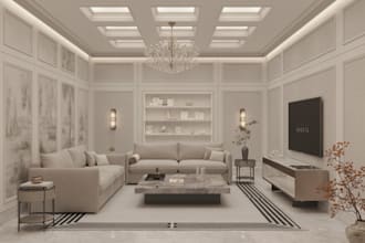 create 3d interior design for livingroom, kicthen,master bedroom,furniture,sofa