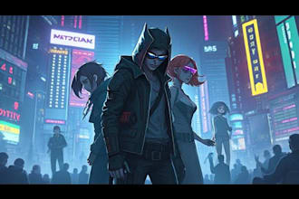create sci fi or cyberpunk character artwork
