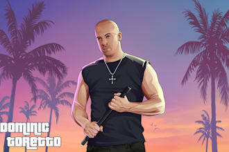 draw your photo into gta 6 style vector art in 24 hours