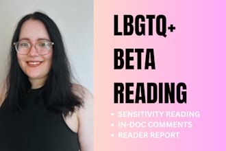 beta read your lgbtq queer book, story, or script