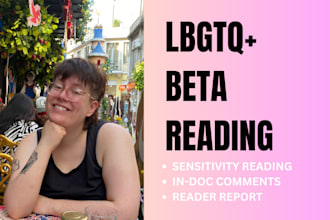 beta read your lgbtq queer book, story, or script