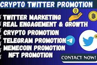 do crypto marketing, x shoutout, nft pump sol x growth crypto twitter promotion