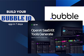 develop bubble io website mvp, flutterflow adalo and bubble app saas