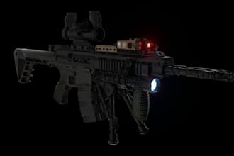 create 3d  realistic weapon model, game asset, icons objects, cgi props, blender