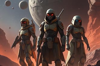 draw a sci fi character illustration or sci fi character