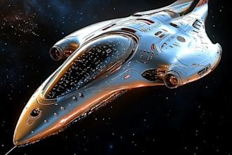 create spaceship concept art for you