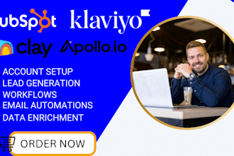 setup CRM clay com apollo ai hubspot automation klaviyo email sequence webhook