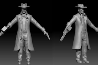 create 3d models, toys, action figures, 3d characters for printing, render, stl