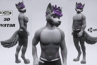 model vrchat furry avatar furry vrc character nsfw 3d model