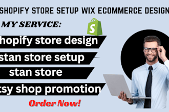 do shopify store setup wix ecommerce design digital product, stan store design