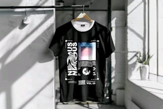 create simple and unique t shirt design and other