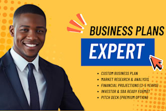 create a professional business plan with market research and financials