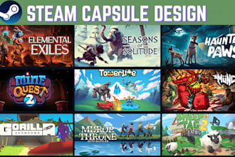 do steam capsule art game banner game ui game poster game logo steam graphics