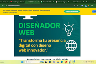 creador de sitios web profesionales a la medida del gusto del cliente