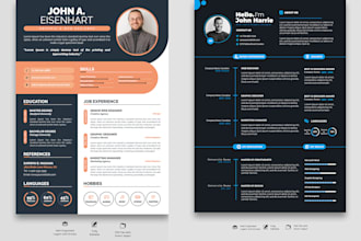 create modern and clean resume CV and cover letter