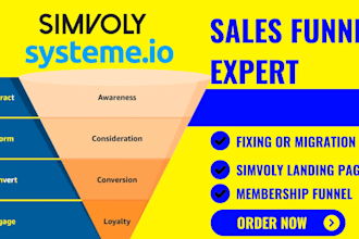 build sales funnel on simvoly systeme io design landing page on simvoly systeme