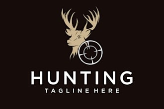 do hunting logo with express delivery and brand identity