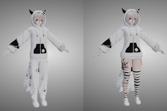 make 3d second life model, character mesh with rigging for second life