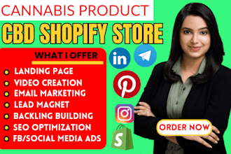 build cbd shopify dropshipping store sales cannabis marijuana hemp lead magnet