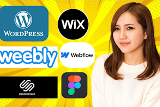 design, redesign, duplicate, wordpress, wix, webflow, figma, squarespace, weebly