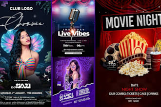 design event club concert poster dj hip pop poster vintage movie music poster