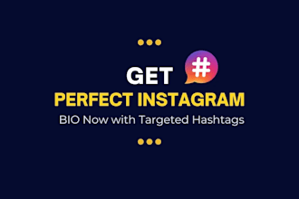 create instagram bio, post description including hashtags