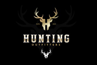 do hunting logo with express delivery and brand identity