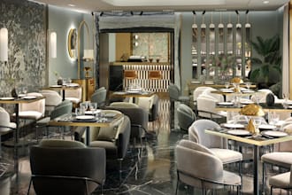modern 3d interior restaurant,pizza,hamburger, cafe,bar,nightclub,rooftop render
