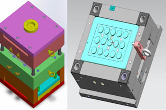 3d cad model, mechanical part, inventor, injection mold, solidworks printing cnc