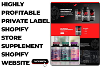 design private label shopify store supplement store supplement website