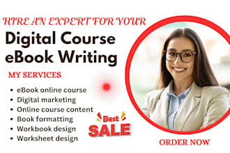 create ebook online course, digital marketing, book formatting, ebook writer