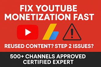 fix youtube monetization problems including reused content and adsense errors