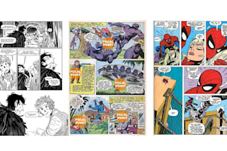 draw 20 anime manga comic pages cartoon children storybook comic pages, mangaka