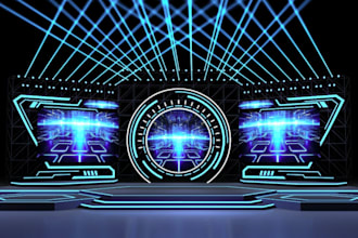 render virtual stage design,stage plan, cool vj loop,stage,d5 render,podium,cgi