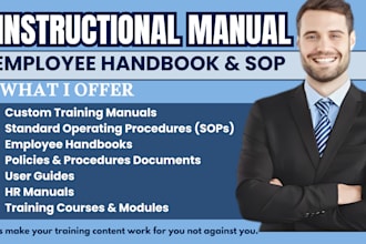 create training manual, sop, employee handbook, policy and procedure, user guide