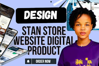 setup stan store website digital product design shopify store professionally