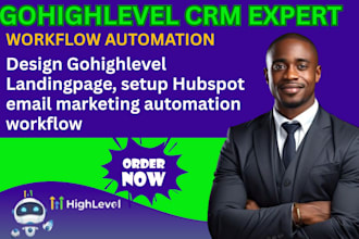 design gohighlevel landingpage setup hubspot email marketing automation workflow