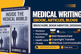 write your medical health, fitness, elderly care book and ebook ghostwriter