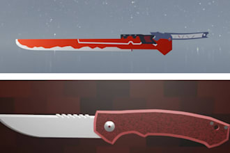cheaply create low poly 3d swords and knives