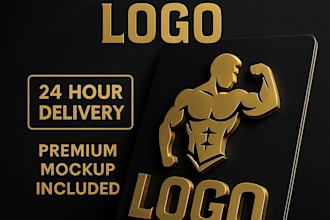 design a luxury 3d logo with premium mock up in 24hr
