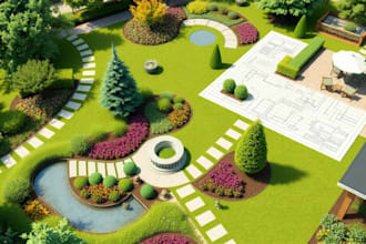 do landscape design and render your site plan or master plan