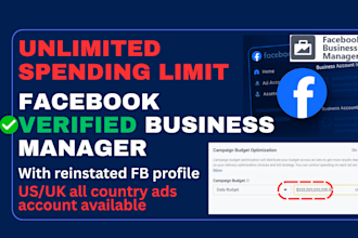 create unlimited spending limit facebook business manager and ads account