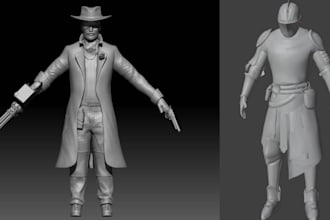 custom 3d model, toys, action figures, 3d character on stl format for 3d print